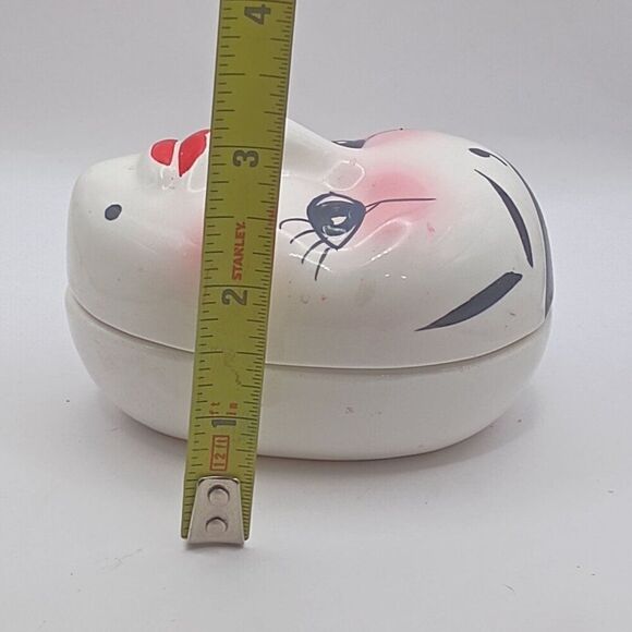 Harlequin Mask Hand Painted Lidded Trinket Box Taiwan 3.5" x 2.5" x 2.5" - READ - Picture 8 of 15